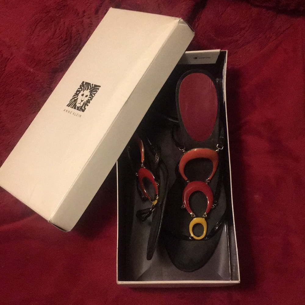 orange, red & yellow heels